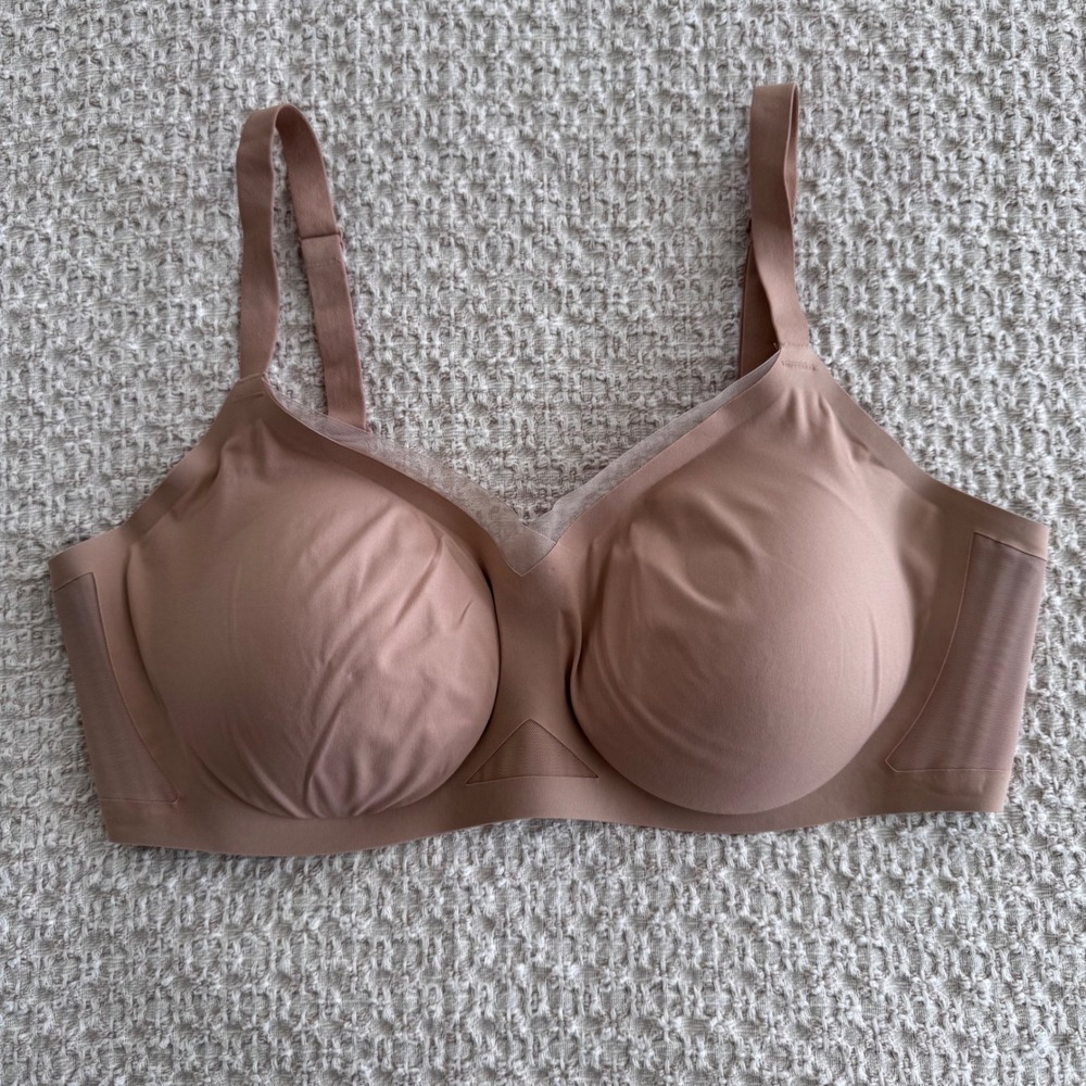 Honeylove Silhouette Bra Tan Nude Wire Free Seamless Support 1X 40C/D